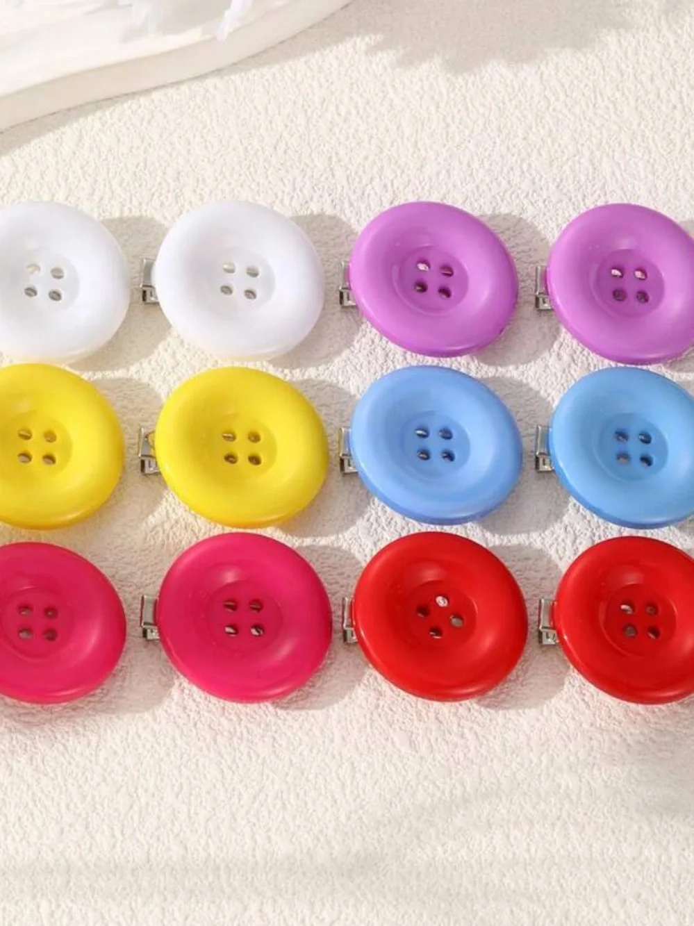 Multicolor Button Hair Clips - Women Accessories